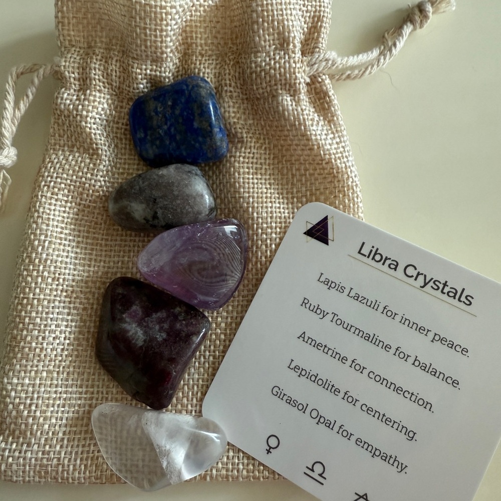 Set of Libra Crystals with pouch.